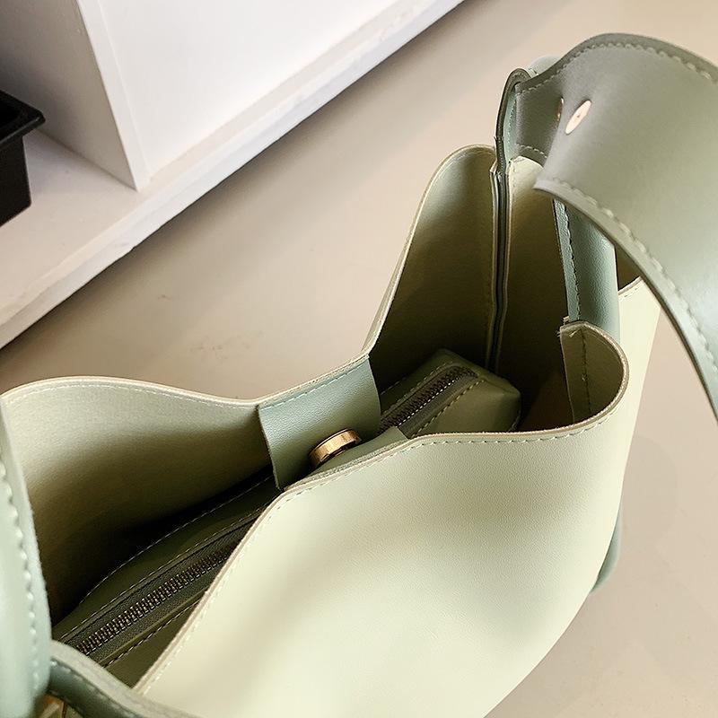 Dámská taška v korejském stylu Bucket Bag Jedno rameno Přenosná velkokapacitní taška Mother Bag