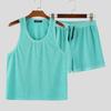 INCERUN 2PCS Summer Men Hollow Sleeveless Tank Tops and Shorts Beach Outfits Sets