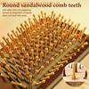 1Pcs Natural Sandalwood Massage Brush Soft Cushion Round Smooth Hair Comb Teeth For Scalp Health