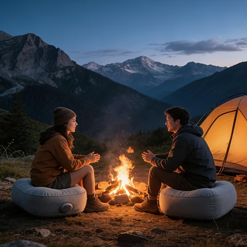 Press-Inflatable Portable Folding Lazy Chair - Camping & Fishing Inflatable Seat, Outdoor Stargazing Recliner, Quick-Inflate & Wear-Resistant