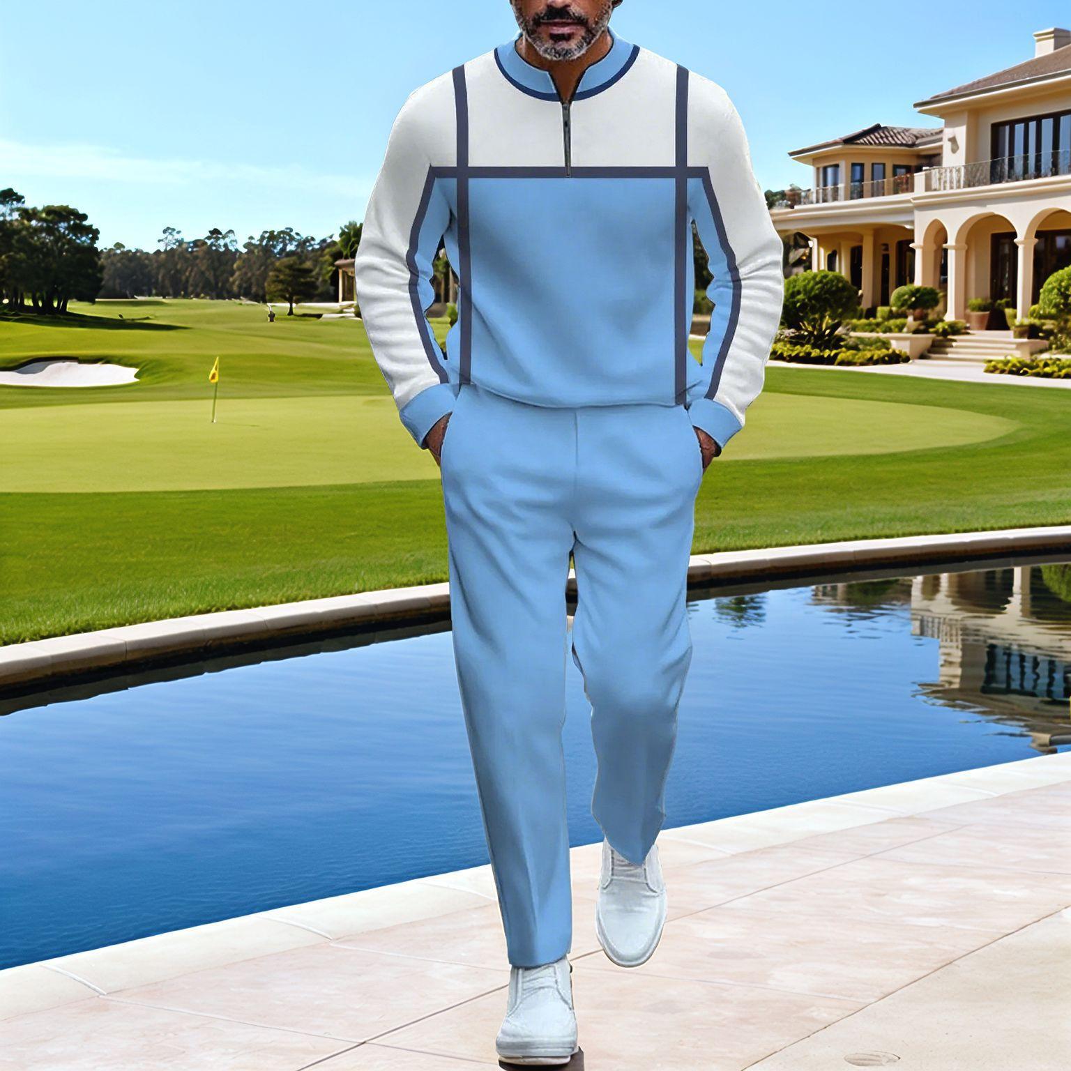 

Весенне-осенняя мода, уличная одежда, мужской лонгслив на половину молнии со стойкой, повседневная спортивная одежда, мужская одежда, брюки, костюм-двойка XXXL