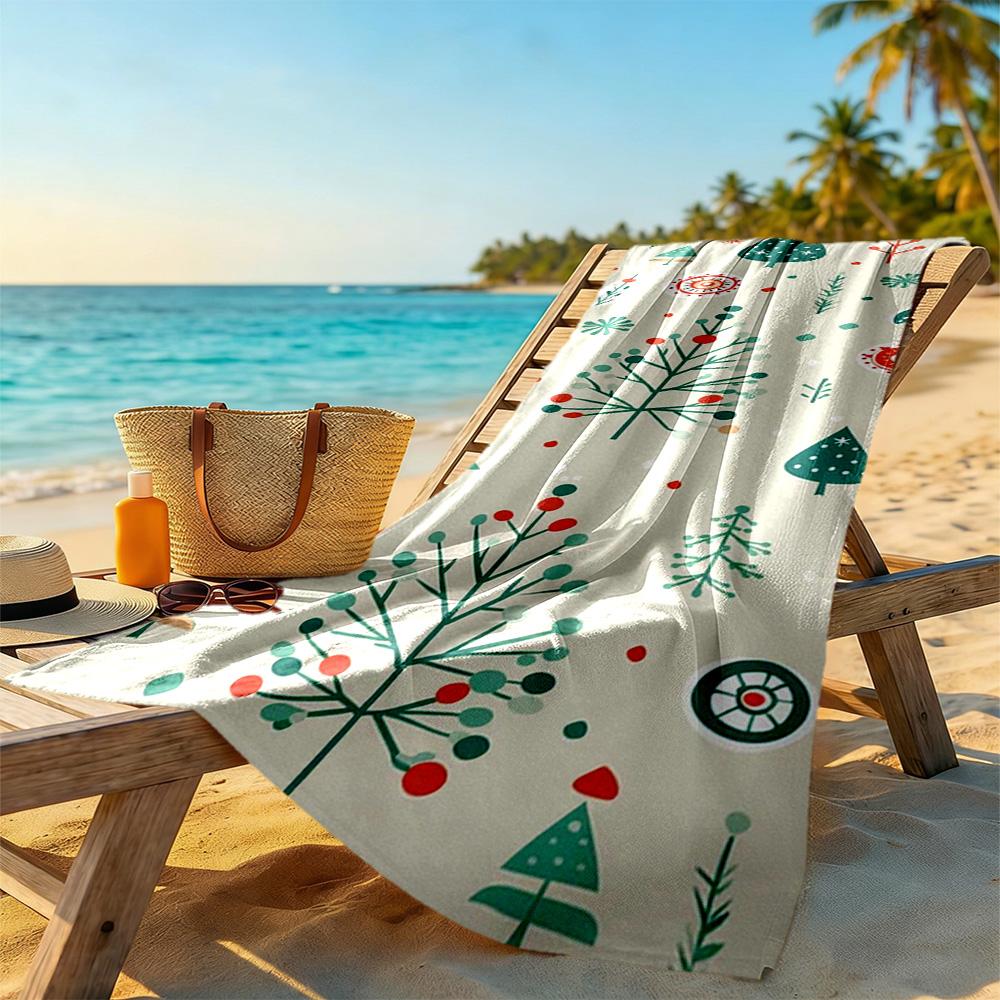 Christmas Beach Towel Super Soft Microfiber Quickdry Fabric Comfortable Lightweight