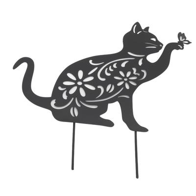 Statuetta Gatto Nero Gatto Nero Carino Aspetto Vivace Design Vuoto Metallo Durevole Decorazione Gatto Nero per
