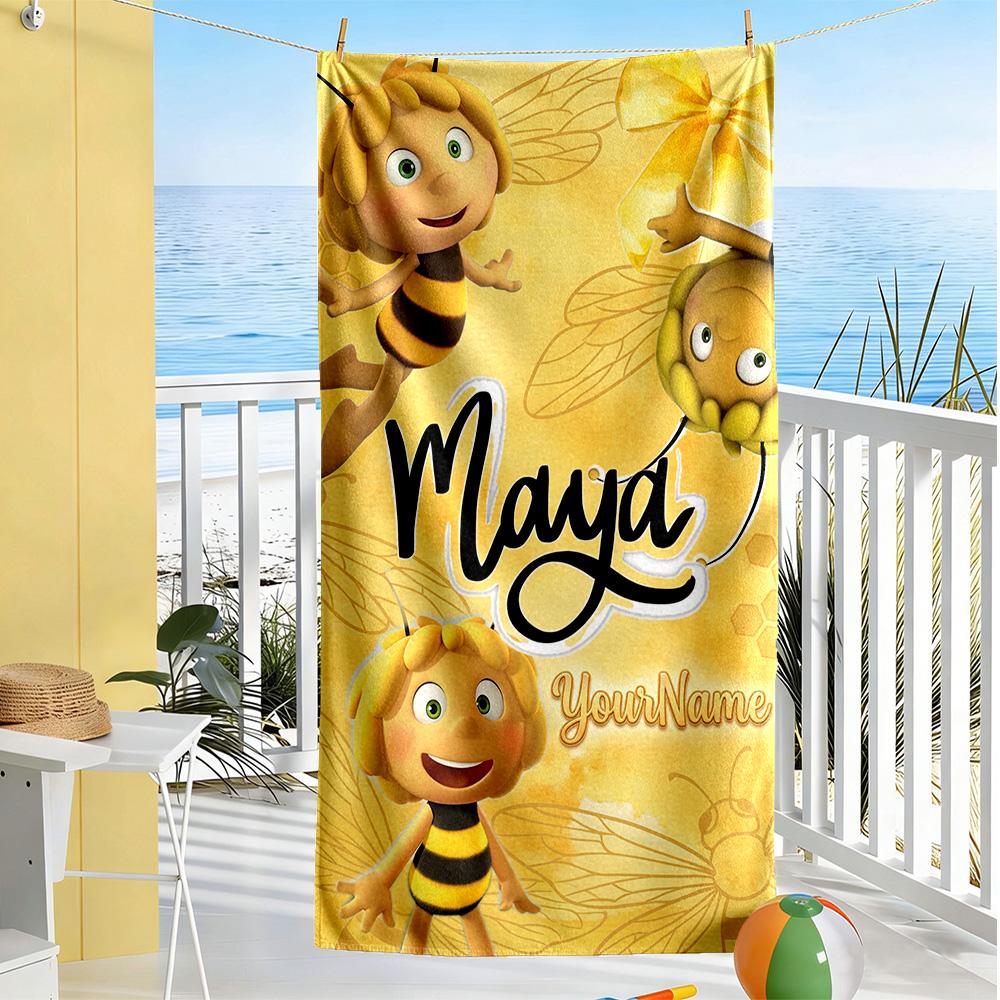 Biene Maja Personalized Name Beach Towel Soft Durable Quick-Dry