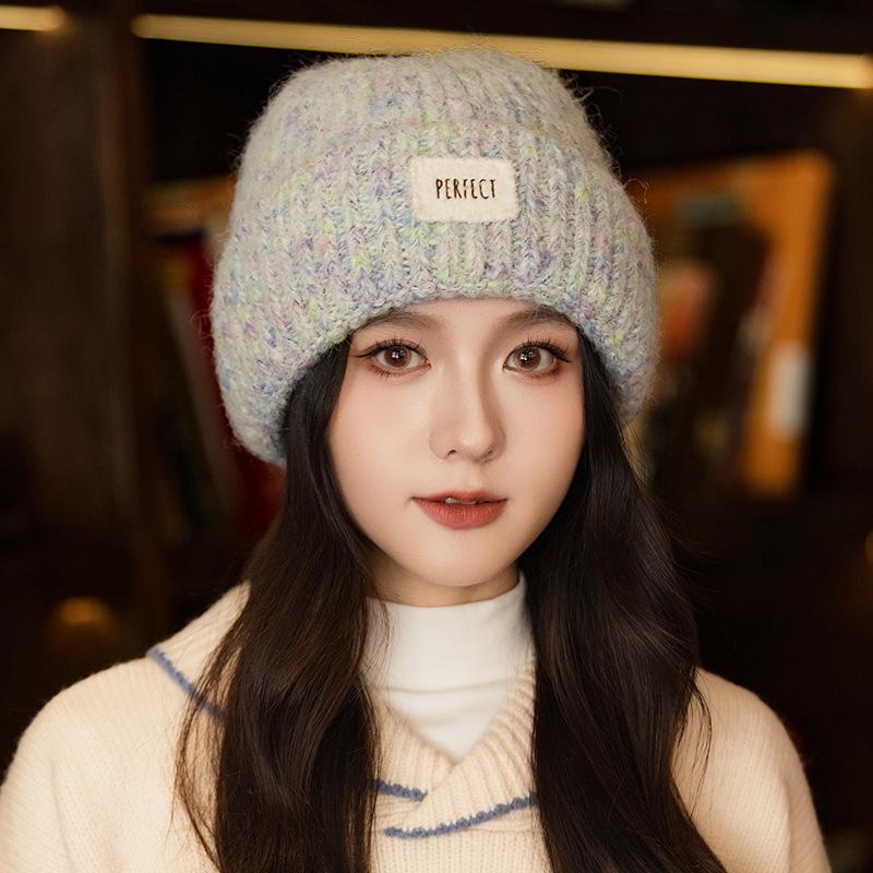 Autumn and Winter Hats for Women  Fashionable Thickened Woolen Hats  Versatile Windproof and Warm Ear Protection Hats Casual Bag Head Hats