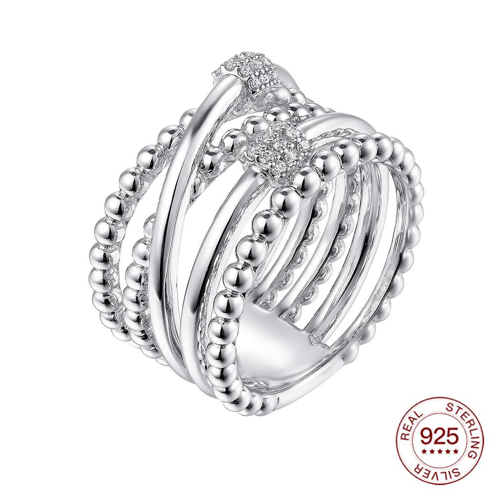 Nouvelles Bagues Bague en Argent 925 Bague Originale en Argent Perle Pour Femmes Luxe Zircon Simple Bague de Doigt Bijoux Cadeaux Amoureux