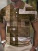 Geometric Pattern Short Sleeve Polo Shirt, Casual Stylish Top for Everyday Wear