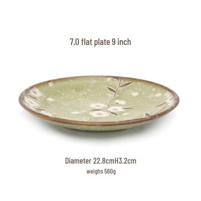 ZISIZ Mino Ware Grüne Kirschblütenplatte