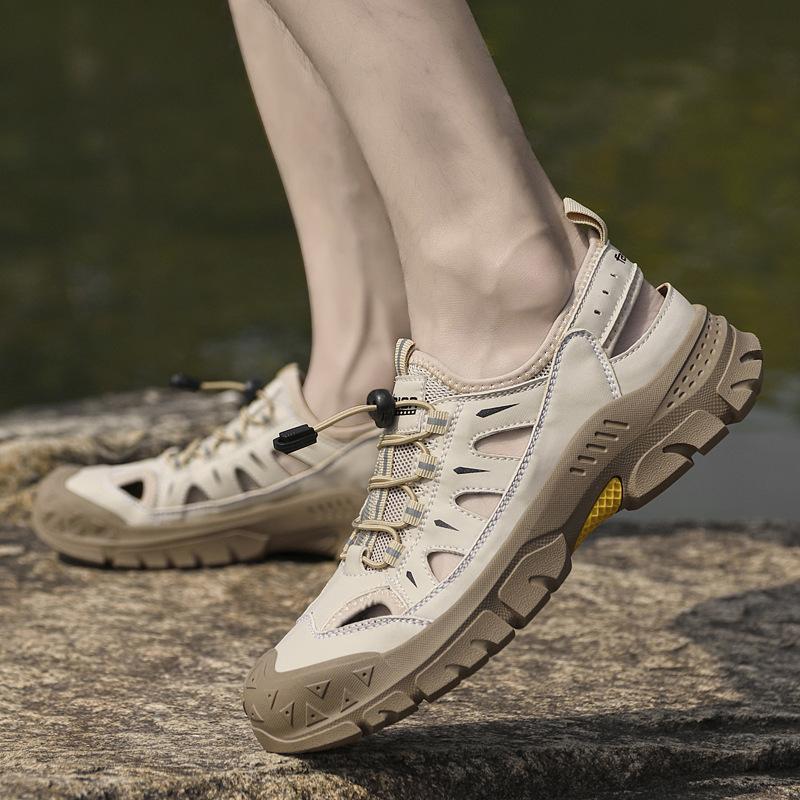 Summer men's bag head sandals breathable explosion casual large size beach shoes hollow mesh shoes 9588