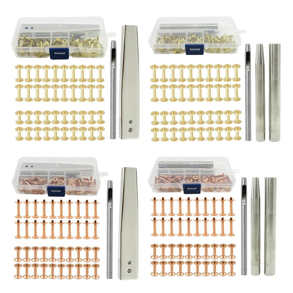Leather Rivet Kit Leather Crafting Tool Riveting Repairing Decorating Rivet Copper Rivets for DIY Leathercraft