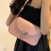 New Ladies Simple Senior Handbag Pure Colour Casual Girls Armpit Bag Fashion Sweet Single Shoulder Crossbody PU Material