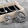 European Retro Stainless Steel Unisex Horse Head Pendant Necklace