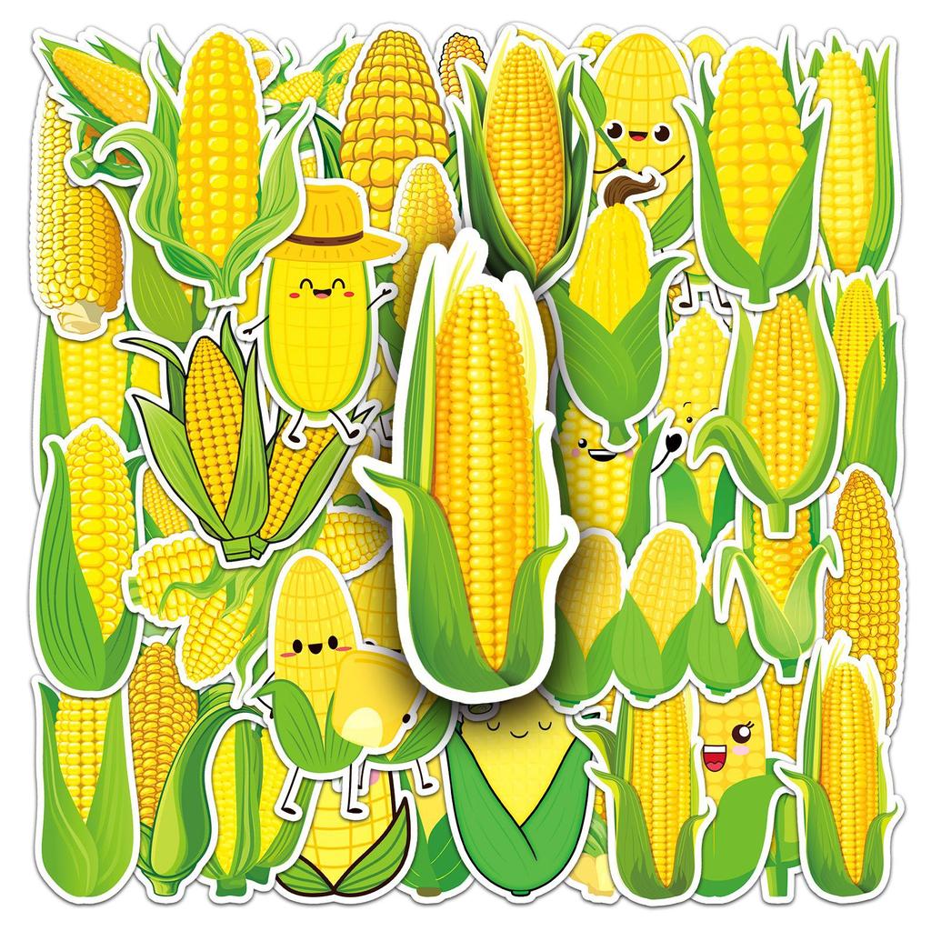 50 Mais-Kritzel Kreative Gemüse-Cartoon-Aufkleber Dekorativ Handyhülle Kofferaufkleber