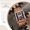 Marvin Swiss Luxury Square Men's Wristwatch Automatic Quartz Movement Genuine Leather Band Luminous Hands Waterproof Stainless Steel Case Gift