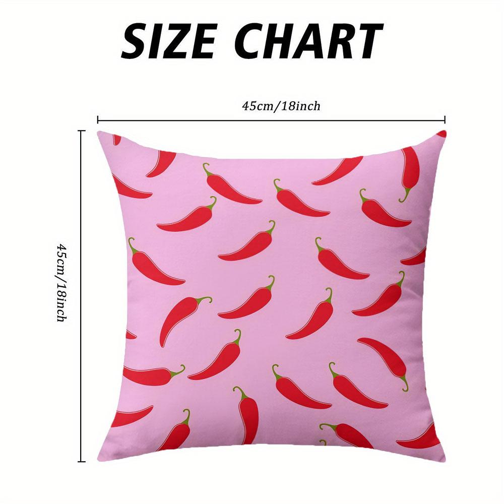 Pink Chili Square Jacquard Pillow Cover for Sofa Office Waist Cushion Cover Home Decorative Pillowcase