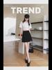 Women's High-Waist Black A-Line Skirt with Hip-Covering Design for Spring and Autumn 2023