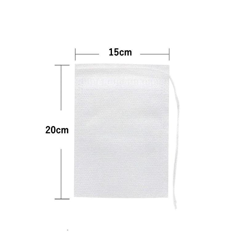 100pcs Disposable Tea Bags Non-woven Fabric Tea Filter Bags with Drawstring Filter Paper Teabags for Loose Leaf Tea Herb Teaware