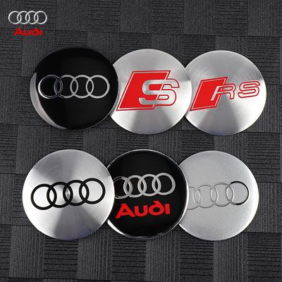 For A1 56/60/63/65/68mm Car Wheel Hub Caps Emblem Hubcap Badge Stickers Decoration for AUDI S RS A4 B5 B6 A3 8V A5 A6 C5 C7 A7 A8 Q3 Q5