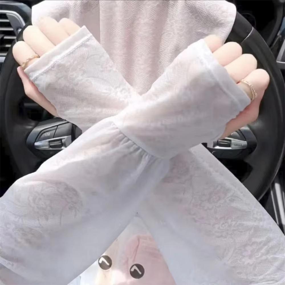 

Дихаючий Ice Silk Sleeves Рукави із захистом від ультрафіолетового випромінювання Ice Silk Long Gloves Sunscreen Sleeve Outdoor рожевий