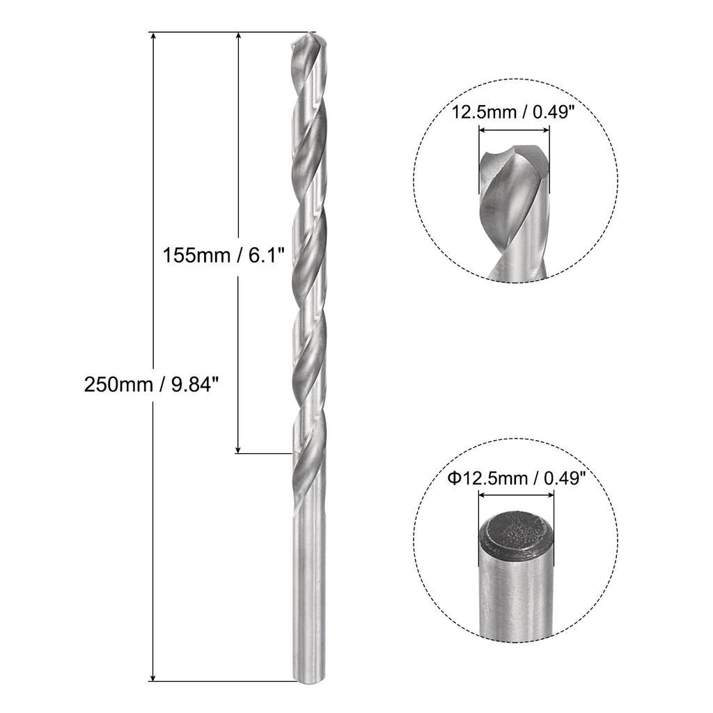 200/250/300mm Twist Drill Bits 6.2/7/8/9/10/11/12/13/14/15/16mm High-Speed Steel Extra Long Drill Bit