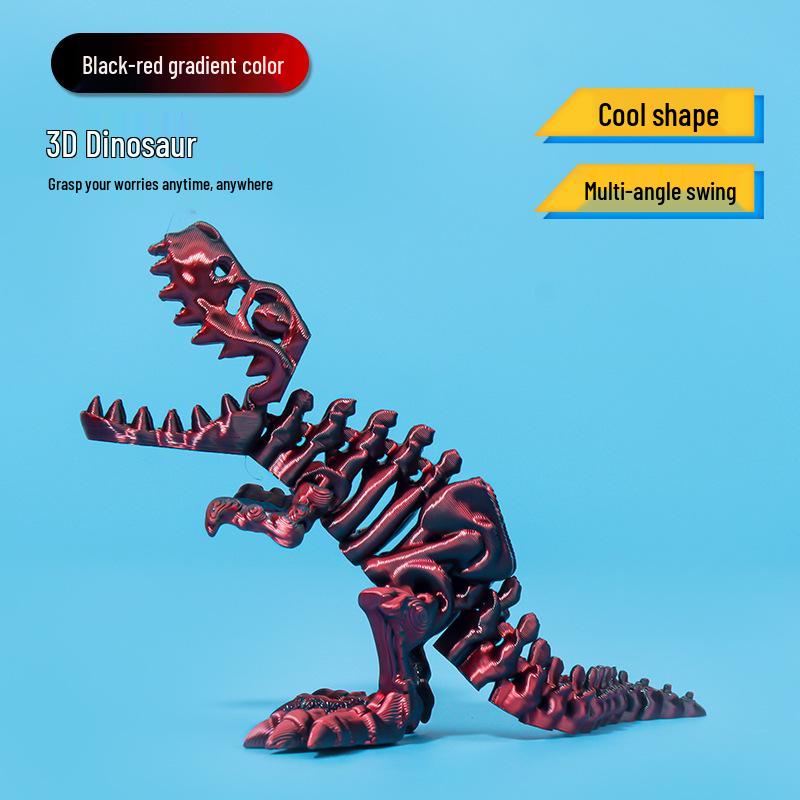 3D Printed Silk Gradient T-Rex Skull Egg Toy for Kids Home Decor