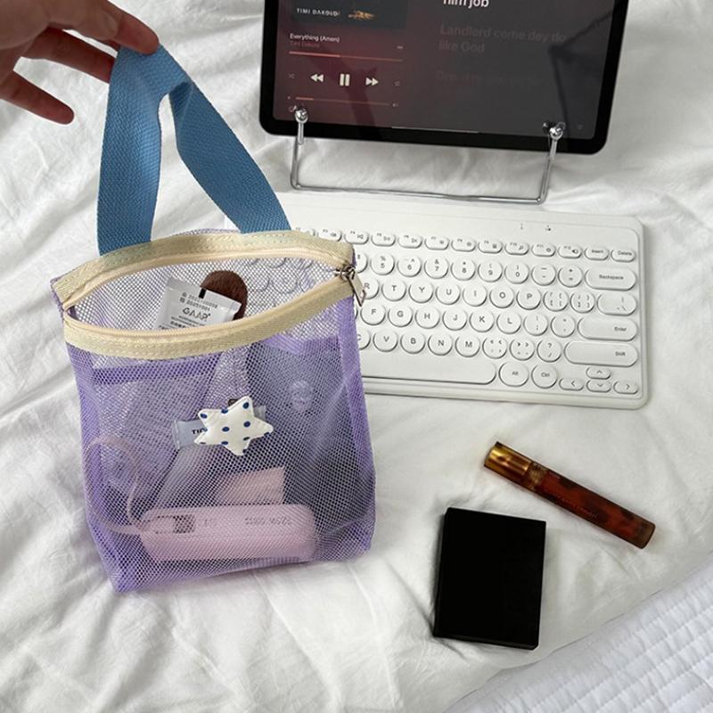 1Pcs Mesh Makeup Toiletry Storage Bags Handbags Portable Travel Washing Body Shower Tools Organizer Cosmetic Organizer Pouch