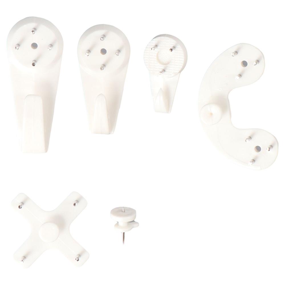 61 Pcs Plastic Wall Hooks  Nail Hangers No Damage Picture Frame Hanging Hook  Concrete Wall