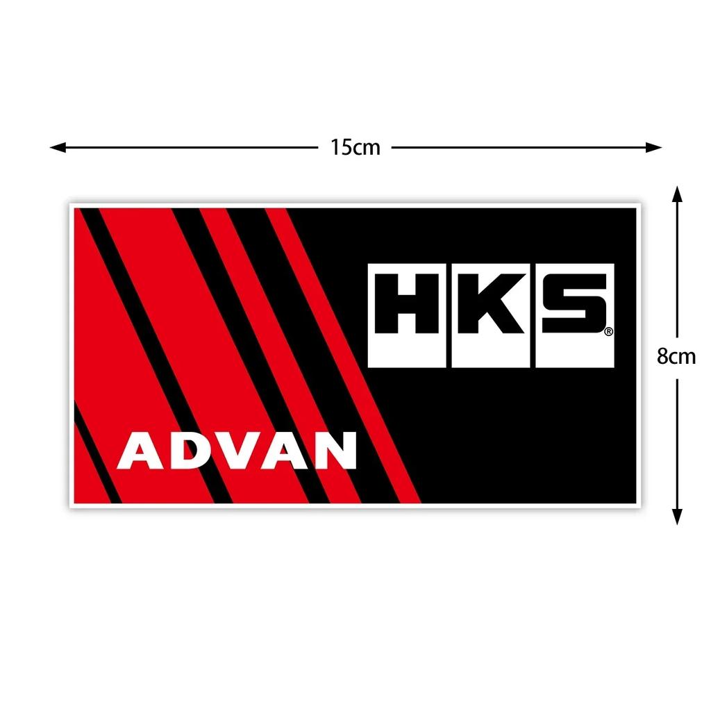 For HKS Sticker JDM Racing Decals Motorcycle Scooter Auto Window Bumper Car Decoration ADVAN Modified Accessories