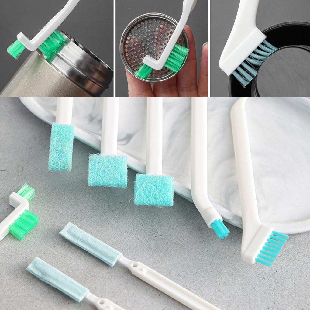 Pack of 8 Cleaning Brush with Long Handle Plastic Scrubber Beverage Milk Bottle Glass Tube Brushes Household for Oven Straws
