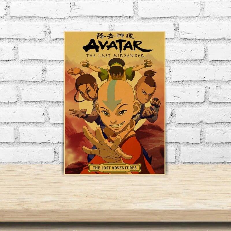Dekorace pokoje Avatar Poslední Airbender Plakát Vintage Kraft Anime Papír Plakáty a obrázky Nástěnné umění Domácí Bar Kavárna Decor