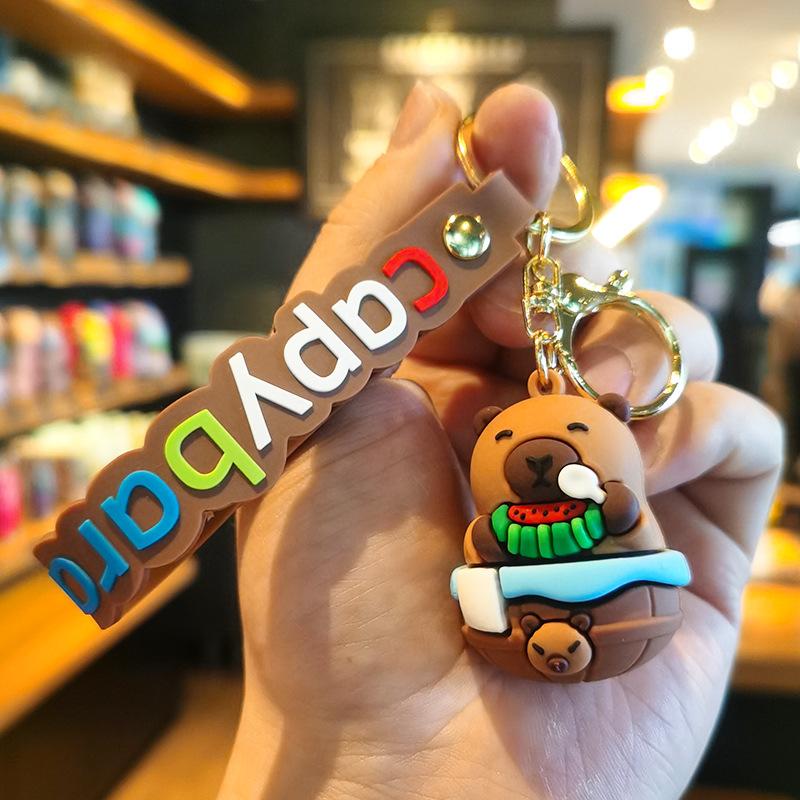 

2nd Generation Capibara Keychain Doll Machine Decoration Perfect Gift for Besties Small Complimentary Item Present Personalized