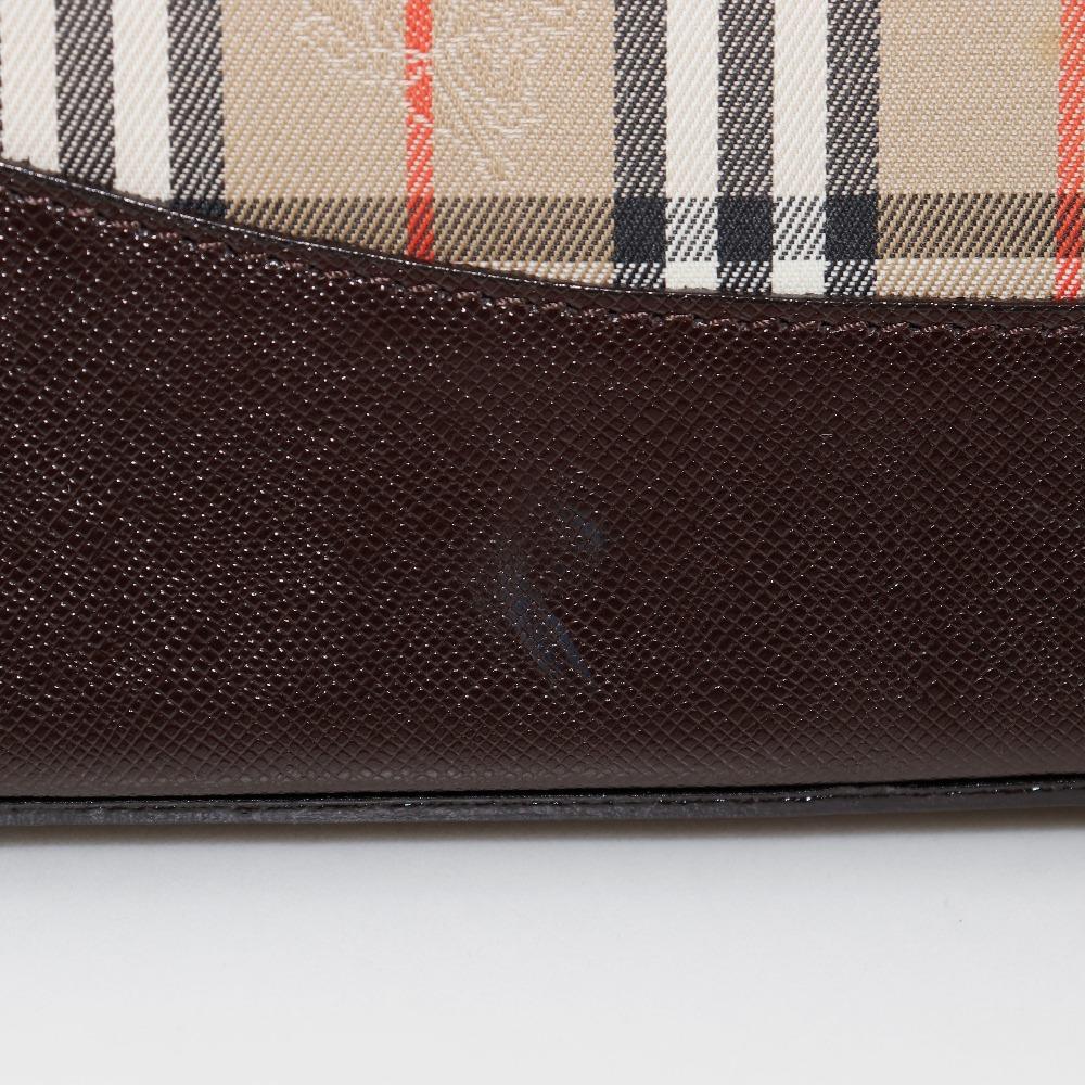 Burberry Nova Check Shoulder Bag Brown Canvas/leather Women Used