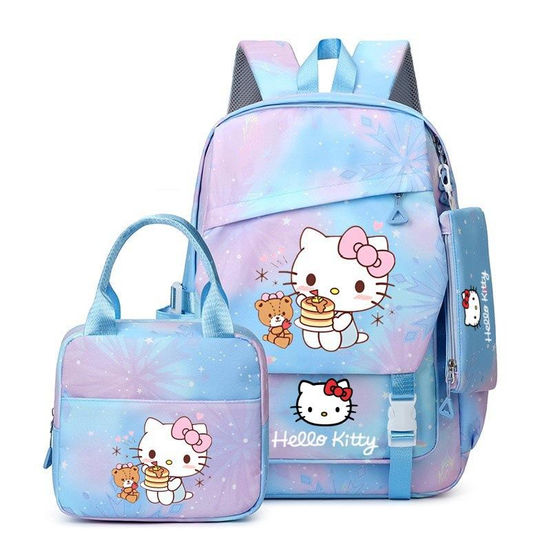 3-teiliges Schulrucksack-Set für Schüler Große Kapazität Oxford-Stoff Schultasche mit Schultergurt und Federmäppchen