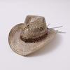 Casual Versatile Natural Raffia Woven Straw Hat European and American Fashion Western Cowboy Hat National Style Retro Top Hat Tide