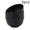 4/6/8Pcs Black Unbreakable Plastic Bowls Fruit Salad Bowl Microwave Dishwasher Safe Home Kitchen Daily Use