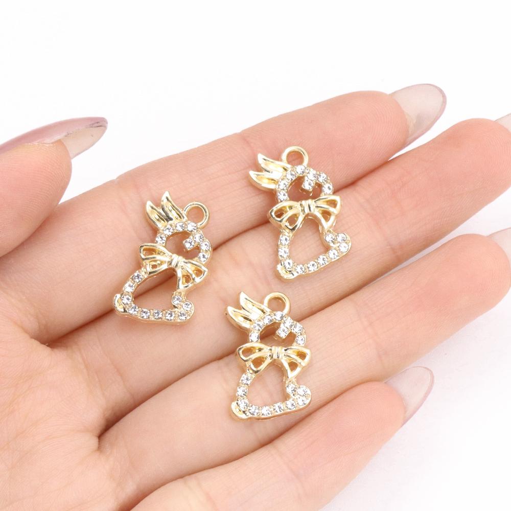 10Pcs Delicate Gold Color Zircon Flower Dragonfly Star Charms Pendants High Quality Diy Necklace Earrings Jewelry Accessories
