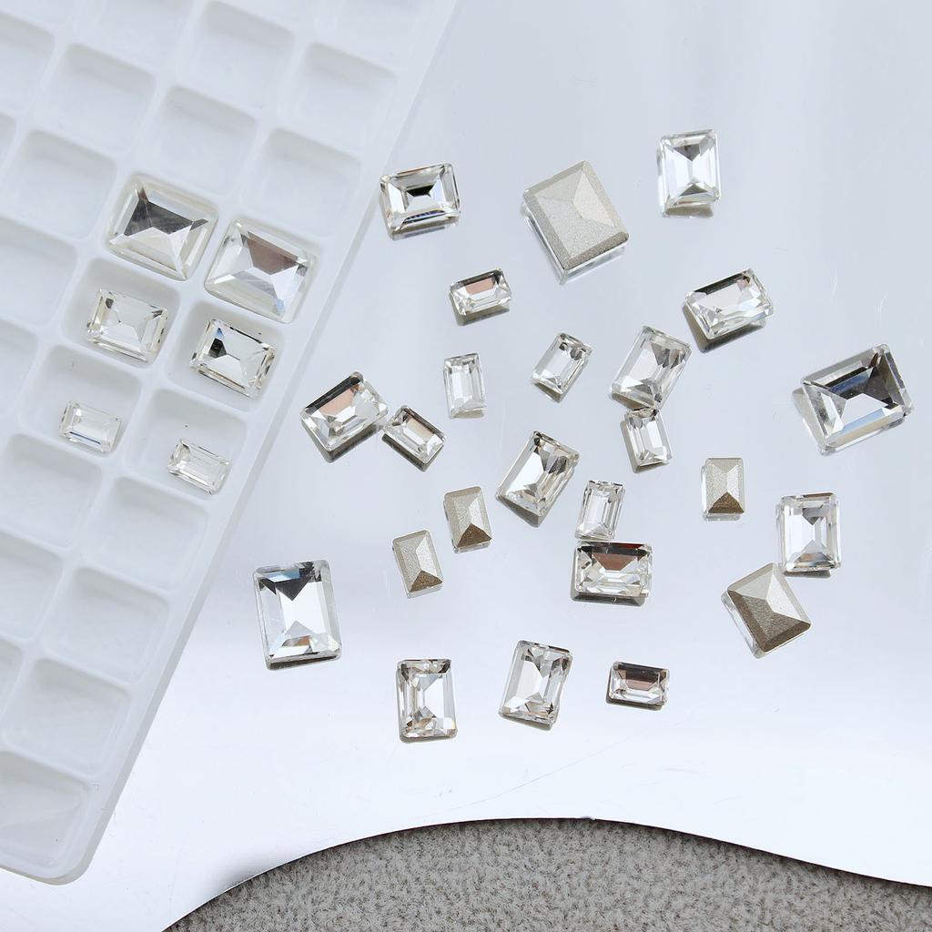 Nail Art Jewelry Mixed Transparent Pointed Bottom Diamond Burst Flash Big Crooked Heart Butterfly White Diamond Nail Art Jewelry
