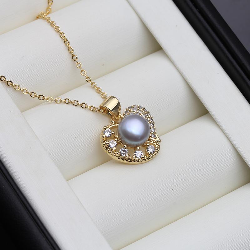 Real Freshwater Pearl Heart Pendant For Women,Cute White Natural Pearl Necklace Wedding Birthday Gifts