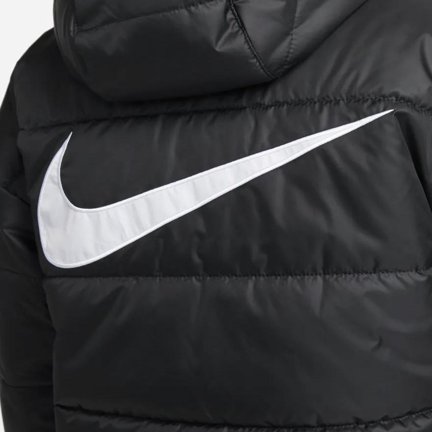 Nike Logo Patch Single Direction Zip Plain Cotton Hoodie Women Outerwear Black DJ6996-010