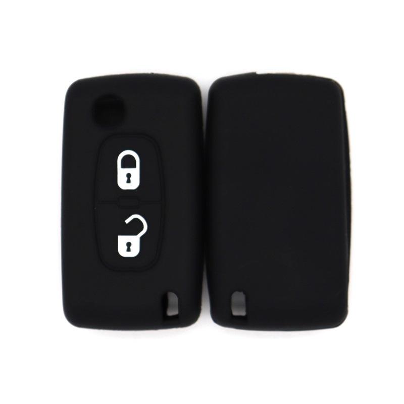 

Suitable for Peugeot old model 301307407 Citroen C4 Sega 2-key silicone car key bag case чёрный