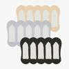 [5-Set] Salt V-Line Plain Basic Silicone Footies Women's Fake Socks