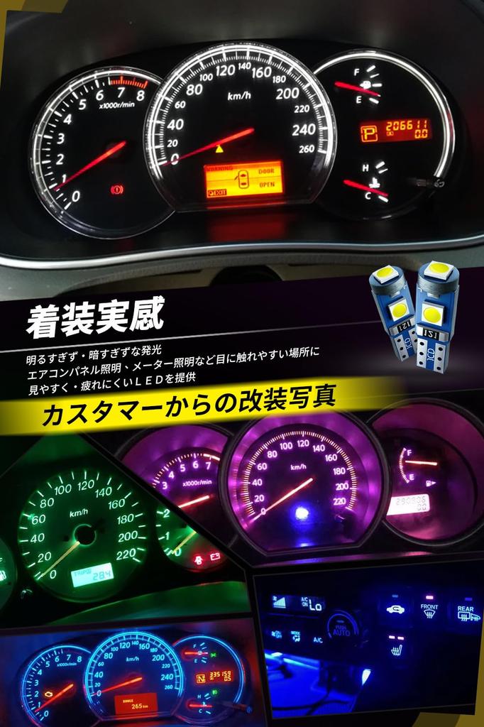 Nanpoku T5 LED Blue Meter Bulb Wedge Bulb High Brightness