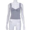 Y2K Europese en Amerikaanse zomer effen kleur vierkante hals Sling gevouwen open rug tanktop T-shirt voor dames
