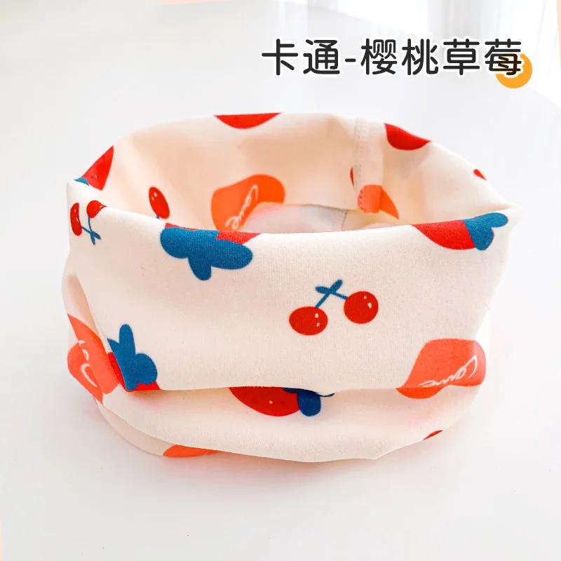 

Kids Winter Cotton Scarf Soft Warm Baby Neckerchief Cute Neck Collar For Children 0-12 Years COTTON суничний