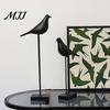 Artistic Resin Animal Statues Black & White Bird Figurine, Minimalist Modern Art Sculpture for TV Interior Design Accents Cabinet Bookshelf
