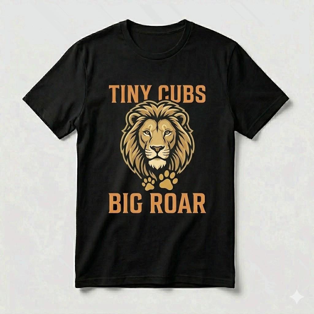 Tiny Cubs Big Roar Lion Dad Shirt Father’s Day Gift Tee XL