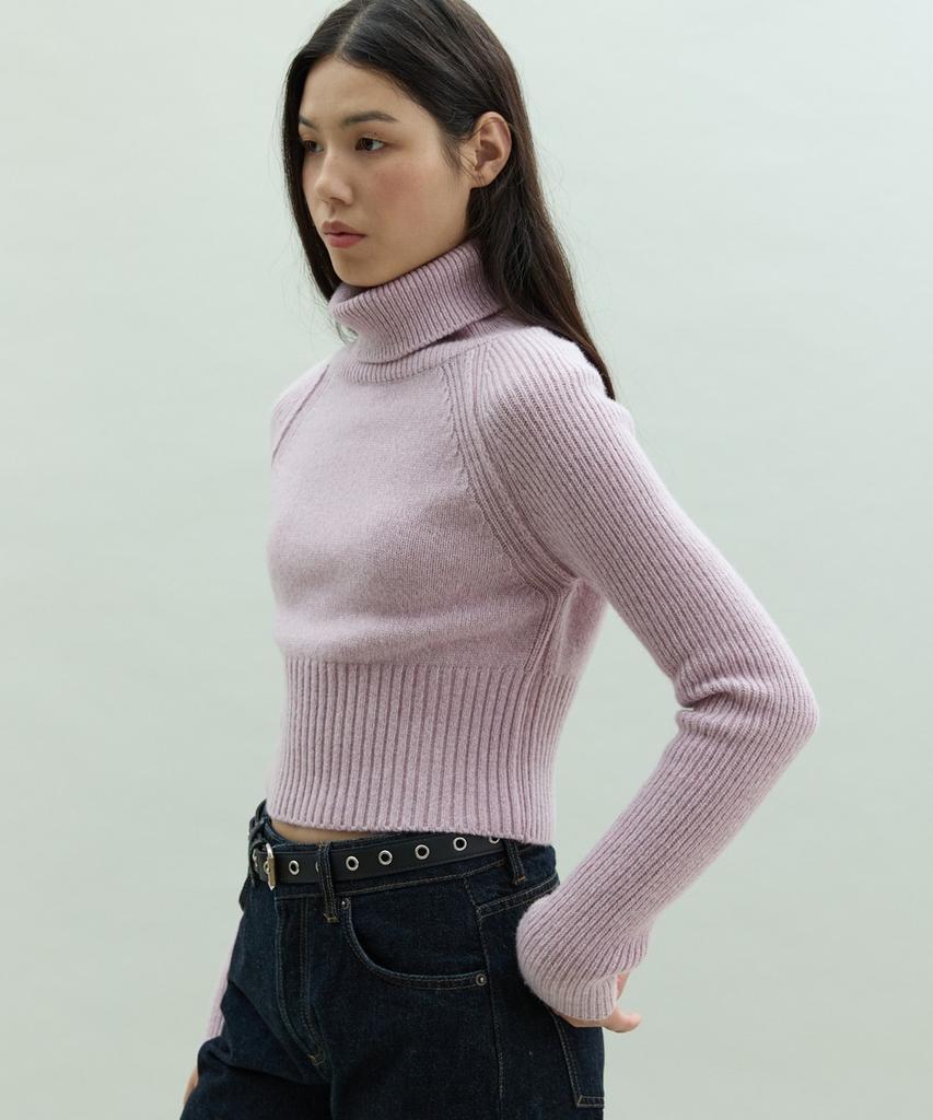 Diito Camel Tweed Turtleneck [Pink]