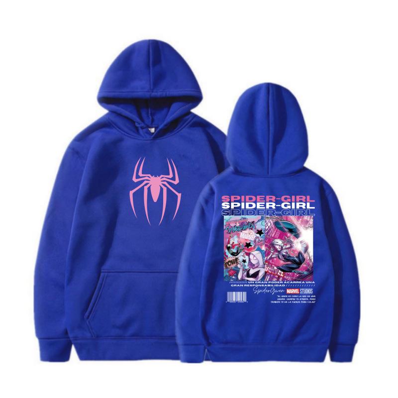 Spider-Man Unisex Fleece Hoodie: Spring & Fall Cartoon Print for Kids