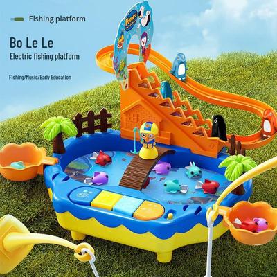 Bo Lele Children's Electric Magnetic Fishing Table Toy: Multifunctional Early Education & Climbing Stairs Playset