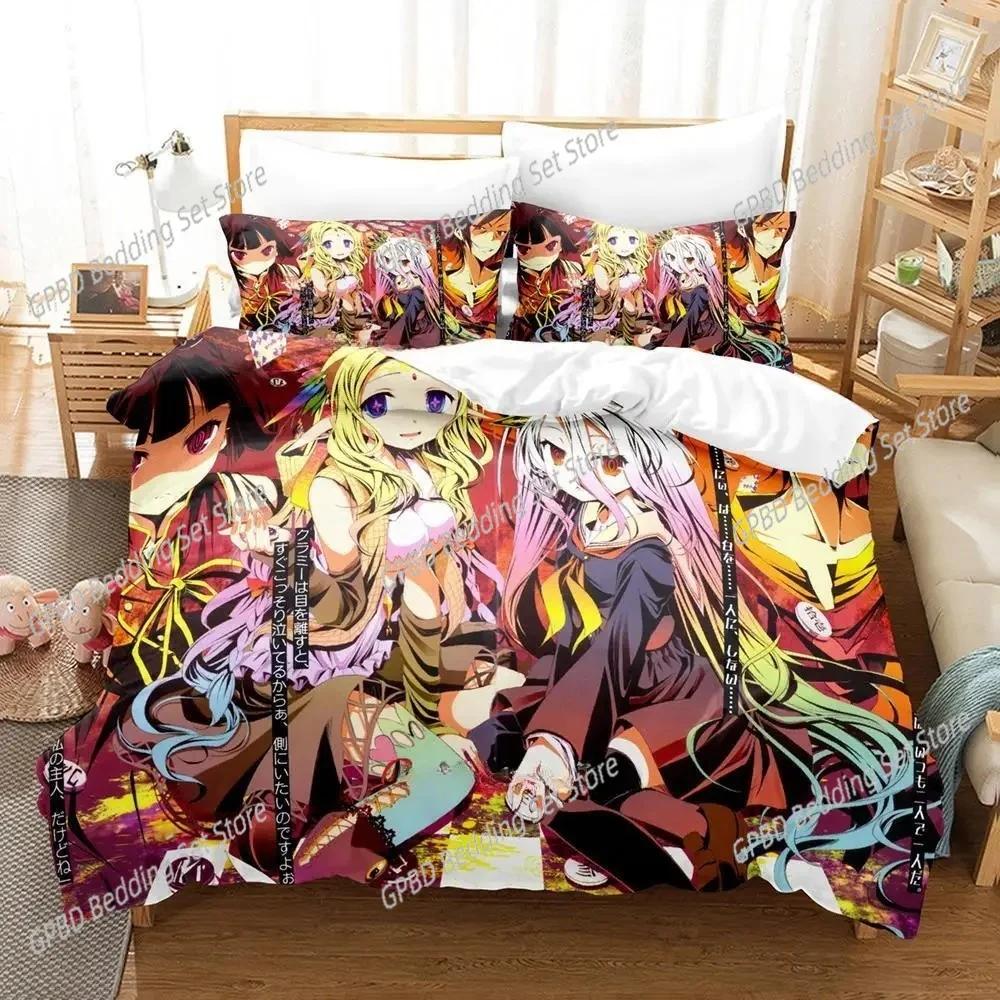 No Game No Life Sora and Shiro Bedding Set Bedroom Soft Modern Bedspreads Comefortable Duvet Cover Quilt Cover And Pillowcase